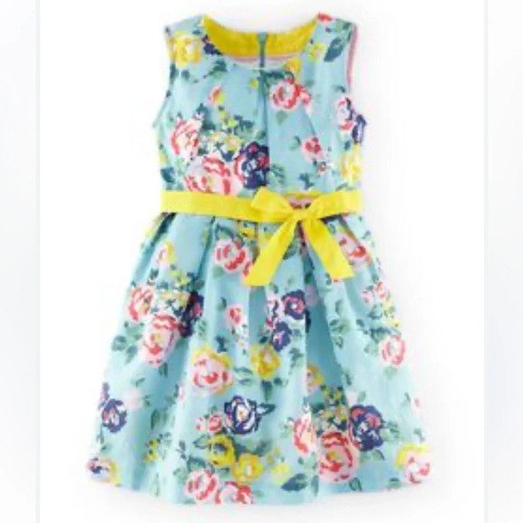 MINI BODEN FLORAL DRESS WITH PINK BELT 11-12 years - Picture 1 of 11